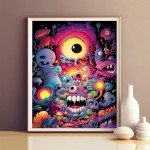 koemhxb Trippy Diamond Painting Kits for Adults-Eye Diamond Art Kits for Adults Beginner, Cartoon Gem Art Kits for Gift Home Wall Decor(12x16inch)