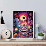 koemhxb Trippy Diamond Painting Kits for Adults-Eye Diamond Art Kits for Adults Beginner, Cartoon Gem Art Kits for Gift Home Wall Decor(12x16inch)