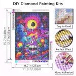 koemhxb Trippy Diamond Painting Kits for Adults-Eye Diamond Art Kits for Adults Beginner, Cartoon Gem Art Kits for Gift Home Wall Decor(12x16inch)