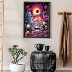 koemhxb Trippy Diamond Painting Kits for Adults-Eye Diamond Art Kits for Adults Beginner, Cartoon Gem Art Kits for Gift Home Wall Decor(12x16inch)