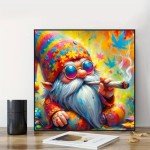 DIYCYCY Gnome 5D Diamond Painting Kits for Beginners,DIY Round Diamond Art Kits for Adults,Full Drill Diamond Dots Paintings Picture Gem Art for Adults Craft Home Wall Decor 13.78x13.78in