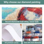 DIYCYCY Gnome 5D Diamond Painting Kits for Beginners,DIY Round Diamond Art Kits for Adults,Full Drill Diamond Dots Paintings Picture Gem Art for Adults Craft Home Wall Decor 13.78x13.78in