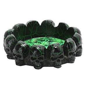 Skull Marijuana Leaf Cigarette Ashtray Cannabis Weed Ash Tray