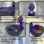 5.12" Outdoor Ashtray, Ash tray for Cigarettes and Cigars, Home Ashtray, Alien Fantasy Ashtray Decor for Home Office, Ornament Present (Purple)