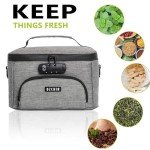 OZCHIN Large Storage Box with Combination Lock, Carbon Lining Locking Bag Durable Storage Cases Stylish and Portable Travel Bag Organizer Lockable Box, Great Gifts for Father's Day(Grey)
