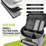 OZCHIN Large Storage Box with Combination Lock, Carbon Lining Locking Bag Durable Storage Cases Stylish and Portable Travel Bag Organizer Lockable Box, Great Gifts for Father's Day(Grey)