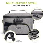 OZCHIN Large Storage Box with Combination Lock, Carbon Lining Locking Bag Durable Storage Cases Stylish and Portable Travel Bag Organizer Lockable Box, Great Gifts for Father's Day(Grey)
