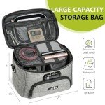 OZCHIN Large Storage Box with Combination Lock, Carbon Lining Locking Bag Durable Storage Cases Stylish and Portable Travel Bag Organizer Lockable Box, Great Gifts for Father's Day(Grey)
