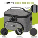 OZCHIN Large Storage Box with Combination Lock, Carbon Lining Locking Bag Durable Storage Cases Stylish and Portable Travel Bag Organizer Lockable Box, Great Gifts for Father's Day(Grey)