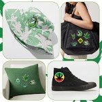 8Pcs Weed Iron on Patches Green Marijuana Leaves Pot Cannabis Smoking Happy 420 Have a Dope Sew on Embroidered Applique Repair Patch DIY Craft Accessories for Stoner Clothing Jacket Jeans Backpack Hat