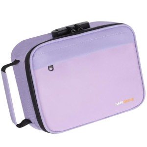 SafeDelux Smell Proof Bag with Combination Lock, Airtight Zippers Carbon Lining & Removable Dividers, Odor Proof Container for Smoking Accessories, Odorless Travel Box Blocks Out Strong Odors