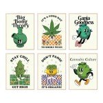 BigWig Prints Marijuana Posters - Classic Reefer Madness Art, Cannabis Culture Decor, Retro Stoner Wall Art, Funny 420 Room Decorations, Propaganda Style Weed Artwork - Unframed Set of 6 (8x10)