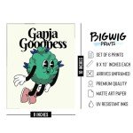 BigWig Prints Marijuana Posters - Classic Reefer Madness Art, Cannabis Culture Decor, Retro Stoner Wall Art, Funny 420 Room Decorations, Propaganda Style Weed Artwork - Unframed Set of 6 (8x10)