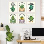 BigWig Prints Marijuana Posters - Classic Reefer Madness Art, Cannabis Culture Decor, Retro Stoner Wall Art, Funny 420 Room Decorations, Propaganda Style Weed Artwork - Unframed Set of 6 (8x10)