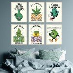BigWig Prints Marijuana Posters - Classic Reefer Madness Art, Cannabis Culture Decor, Retro Stoner Wall Art, Funny 420 Room Decorations, Propaganda Style Weed Artwork - Unframed Set of 6 (8x10)