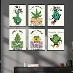 BigWig Prints Marijuana Posters - Classic Reefer Madness Art, Cannabis Culture Decor, Retro Stoner Wall Art, Funny 420 Room Decorations, Propaganda Style Weed Artwork - Unframed Set of 6 (8x10)