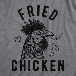 Mens Fried Chicken T Shirt Funny 420 Marijuana Graphic Novelty Tee Funny T Shirts 420 Apparel for Men Cool Food Short Sleeve Novelty Tees for Guys Dark Grey L