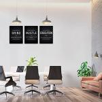 KAWAHONE Canvas Painting Wall Art, Grind Hustle Execution Motivational Wall Art Decoration Posters Prints for Living Room Bedroom, Office Decor, Gallery-Wrapped Canvas Art Set Framed Ready to Hang