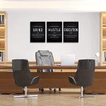 KAWAHONE Canvas Painting Wall Art, Grind Hustle Execution Motivational Wall Art Decoration Posters Prints for Living Room Bedroom, Office Decor, Gallery-Wrapped Canvas Art Set Framed Ready to Hang