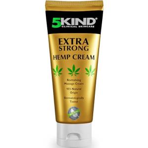 5kind Extra Strong Hemp Cream 3.4 fl oz- Maximum Strength - Natural Soothing Relief Joint Cream - Muscle Rub for Lower Back, Joints, Neck, Knees & Shoulders