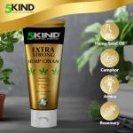 5kind Extra Strong Hemp Cream 3.4 fl oz- Maximum Strength - Natural Soothing Relief Joint Cream - Muscle Rub for Lower Back, Joints, Neck, Knees & Shoulders