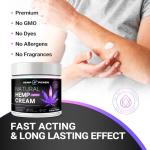 HEMP POWER Joint Muscle Relief Cream, with Hemp, Menthol, MSM Arnica, Support Your Back, Muscles, Joints, Neck, Shoulder, Knee, Nerves - 4 Fl Oz