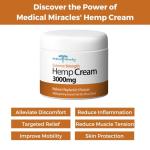 Medical Miracles Hemp Relief Cream - Ideal for Arthritis, Neuropathy, Muscles, Joints, Neck, Back, Elbows, Hands, Feet, and Knees - Proudly Made in USA (3000mg)