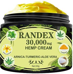 RANDEX 30000MG Organic Hemp Cream, Natural for Sore Muscles, Stiff Joints, and Aching Knees, Shoulders, or Body, Extra Strength