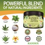 RANDEX 30000MG Organic Hemp Cream, Natural for Sore Muscles, Stiff Joints, and Aching Knees, Shoulders, or Body, Extra Strength
