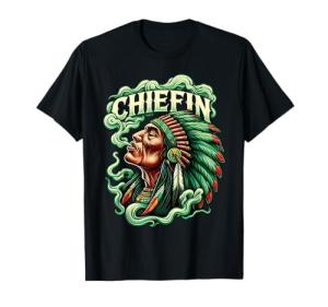 Chiefin Weed Smoking Retro 420 Cannabis Pot THC Smoker T-Shirt