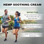 Derggzey Natural Hemp Cream with Arnica, MSM, Turmeric, Emu Oil, Menthol, Aloe - Hemp Cream Maximum Strength for Discomfort in Muscle, Back, HIPS, Joints, Knees, Elbows - 8.5 fl oz