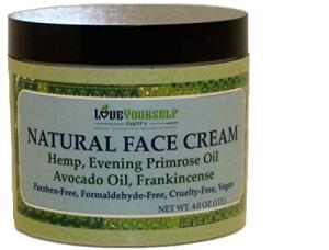 Love Yourself Party Natural Face Cream Hemp Moisturizer Anti-Aging Wrinkle Frankincense Evening Primrose Oil Avocado