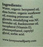 Love Yourself Party Natural Face Cream Hemp Moisturizer Anti-Aging Wrinkle Frankincense Evening Primrose Oil Avocado