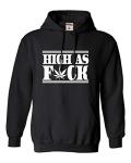 Go All Out 4X-Large Black Mens High As Fuck Marijuana Lovers Sweatshirt Hoodie