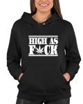 Go All Out 4X-Large Black Mens High As Fuck Marijuana Lovers Sweatshirt Hoodie