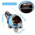 Stand Elephant Decorative Windproof Ashtray with Lid for Cigarettes Metal Portable Cigar Ashtray Odor Eliminator Indoor outdoor Hand Carved Fancy Gift ornament for Men Women (Light Blue)