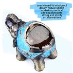 Stand Elephant Decorative Windproof Ashtray with Lid for Cigarettes Metal Portable Cigar Ashtray Odor Eliminator Indoor outdoor Hand Carved Fancy Gift ornament for Men Women (Light Blue)