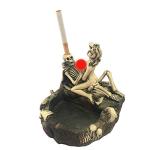 Cigar Ashtray Halloween Skull Sexy Man Large Cigarette Ashtrays Stand Use as Outdoor Indoor Cool Resin Decoration Birthday Gift for Husband Boyfriend Lady Girl Women by LLAMEVOL