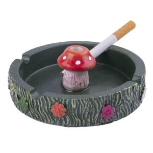 Kraledge Cute Ash tray Cool Ashtrays for Cigarettes, Fantastical Mushroom Ashtray Resin Ashtray Decor for Home Office, Ornament Gifts (Green Mushroom)