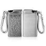 Linkidea 2 Pack Metal Ashtray with Lid, Small Outdoor Portable Cigarettes Cigars Ashtray for Travelling, Camping, Picnic, Indoor Auto, Home, Sand, Car, Patio (Silver)