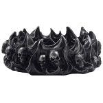 Decorative Skulls and Crossbones in Flames Ashtray for Spooky Skeleton Halloween Decorations or Medieval Art Figurines & Gothic Home Decor As Scary Fantasy Gifts