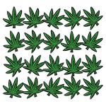 NUANNUAN 20 Pcs Pot Leaf Patches Embroidery Boho Weed Retro Applique Iron-on Patch Green Bud Plant Cute Badges Logos Ganja Marijuana Decal Sew On Fabric DIY Repair, for Backpack Jean Jacket Clothing