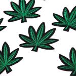 NUANNUAN 20 Pcs Pot Leaf Patches Embroidery Boho Weed Retro Applique Iron-on Patch Green Bud Plant Cute Badges Logos Ganja Marijuana Decal Sew On Fabric DIY Repair, for Backpack Jean Jacket Clothing