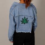NUANNUAN 20 Pcs Pot Leaf Patches Embroidery Boho Weed Retro Applique Iron-on Patch Green Bud Plant Cute Badges Logos Ganja Marijuana Decal Sew On Fabric DIY Repair, for Backpack Jean Jacket Clothing