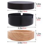 Portable Cool Ashtrays for Cigarettes Ash Tray with Lid FriyGardcn Wooden Ashtray with Cute Decorative Windproof Ash Tray for Home,Patio,Office,Outdoors,Indoor,Parties