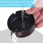 Portable Cool Ashtrays for Cigarettes Ash Tray with Lid FriyGardcn Wooden Ashtray with Cute Decorative Windproof Ash Tray for Home,Patio,Office,Outdoors,Indoor,Parties