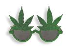 Marijuana Pot Leaf Glitter Novelty Sunglasses