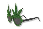 Marijuana Pot Leaf Glitter Novelty Sunglasses