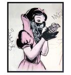 Banksy Poster - 8x10 Funny Gangster Snow White Hand Grenade - Urban Graffiti Wall Art Decor, Room Decoration for Bedroom, Dorm, Living Room - Gift for Teens, Street Art Fans, Men Women