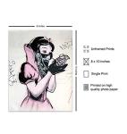 Banksy Poster - 8x10 Funny Gangster Snow White Hand Grenade - Urban Graffiti Wall Art Decor, Room Decoration for Bedroom, Dorm, Living Room - Gift for Teens, Street Art Fans, Men Women